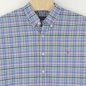 Ralph Lauren Long Sleeve Button Down‎ Check Plaid Shirt Men's XXL 100% Cotton